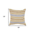 18" X 18" Blue White And Gray 100% Cotton Chevron Zippered Pillow